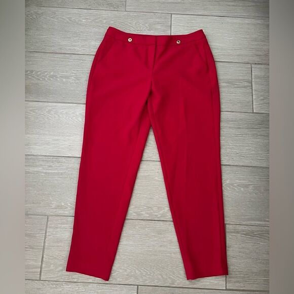 White House Black Market Pants - White House Black Market WHBM Red Dress Pants Taper Ankle 6R